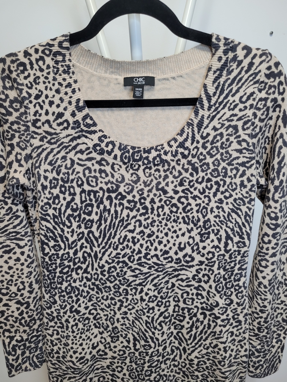 Jacob 100% Cotton Leopard Print Mini Dress - Scoop Neck - XS
